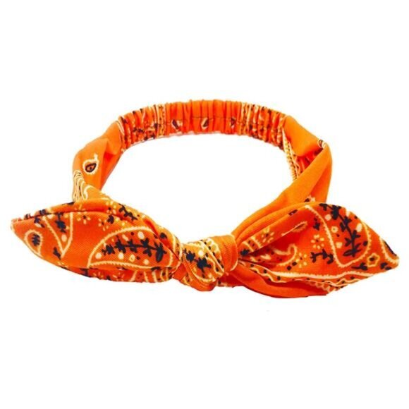 Halloween and Fall Orange Bandana Headbands and Scrunchies for Women and Girls - Picture 5 of 6